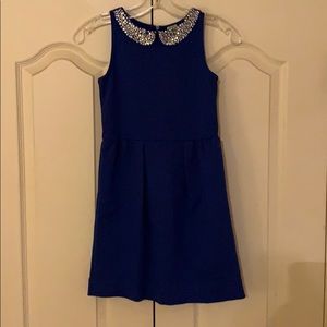 Crew Cuts royal blue dress with rhinestone collar
